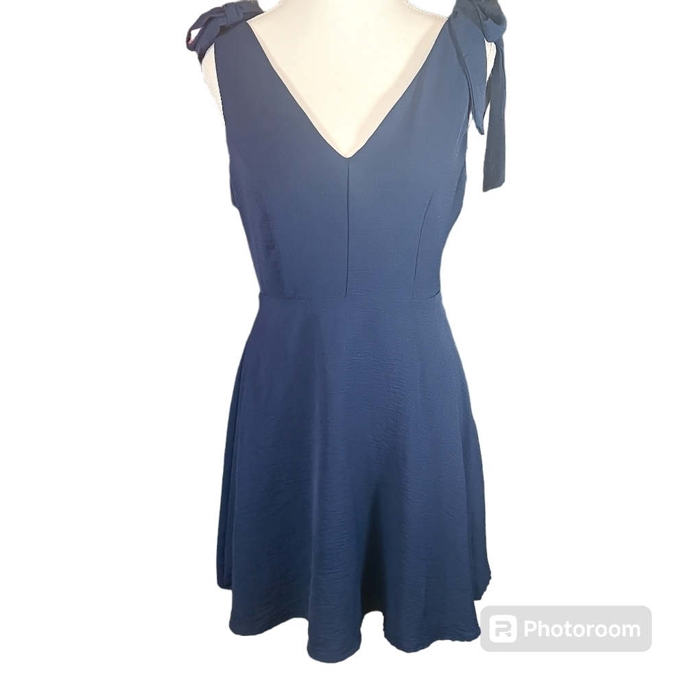 Altard State Womens A Line Dress Blue Short Bows Scoop Neck Sleeveless M New